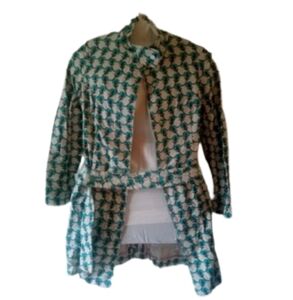 ***Ted Baker London Cotton Off-White Flora Belted Coat Size: 4 = TB Chart Size:L